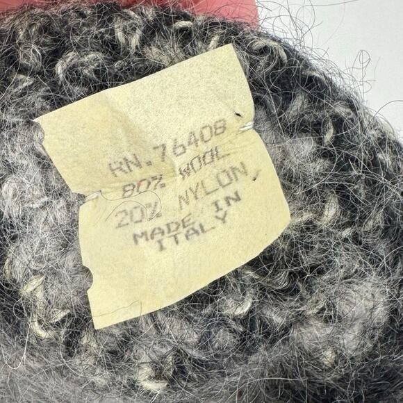 Vintage Value City Made in Italy Wool Blend Knit Fuzzy Bennie Hat OS 90s Multi - Picture 5 of 6